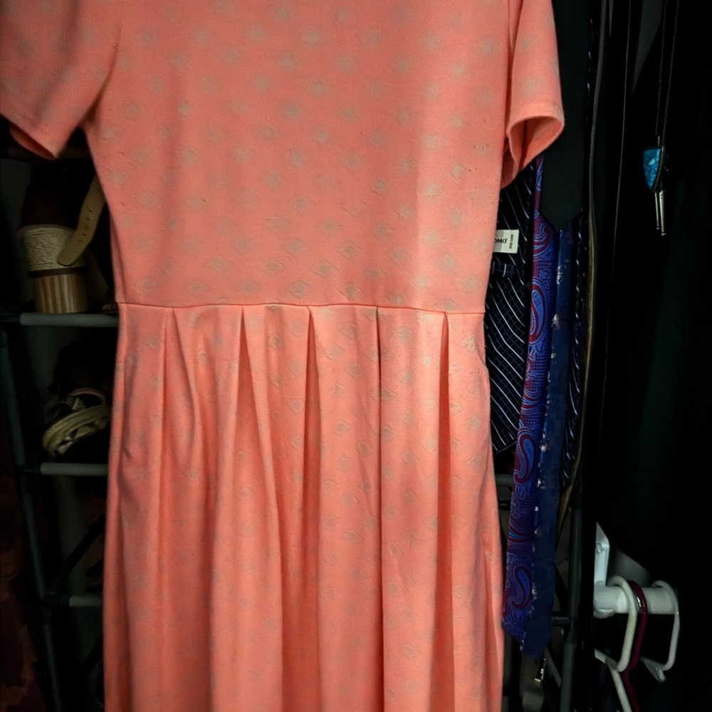 LuLaRoe Pink Amelia A-Line Midi Dress